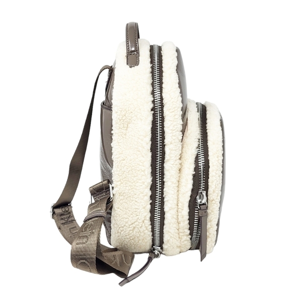 CALVIN KLEIN Estelle Patent Sherpa Backpack NWT - Picture 3 of 8